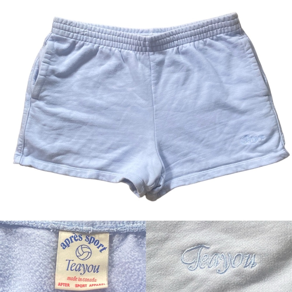Tea You Apres Sport Fleece Shorts Men’s size Large in Light Blue